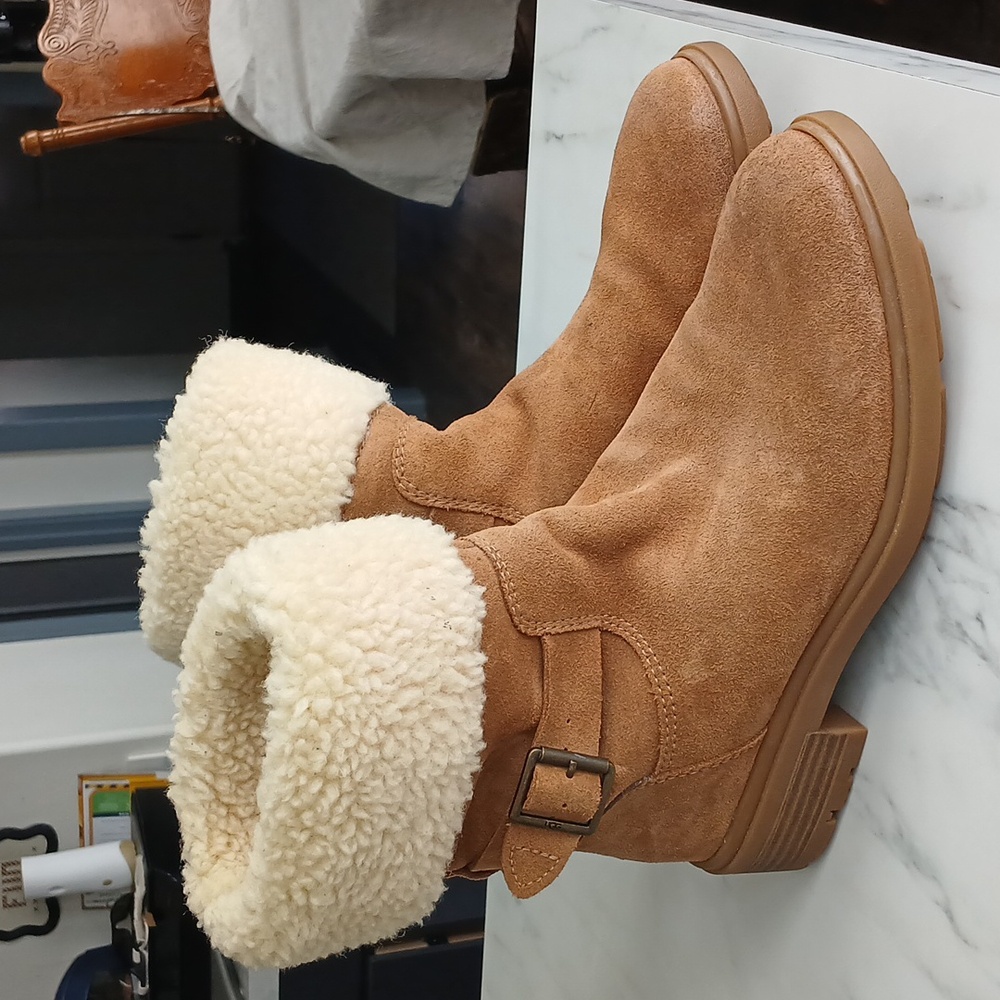 UGG Women's Chestnut Harrison Cuff Suede Boots sz 10 Waterproof Mid-Calf